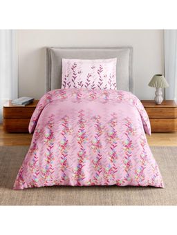 SPACES - Itsy Bitsy 100% Cotton Floral Print Single Bedsheet with 1 Pillow Cover - Purple
