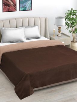 FABINALIV - Brown Geometric Mild Winter 450 Gsm Micro Fiber Filling Double Bed Comforter King