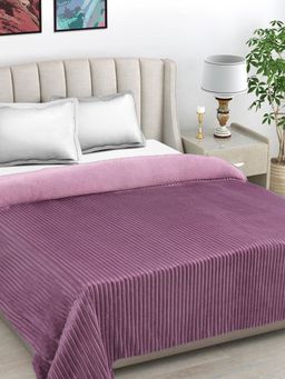 FABINALIV - Pink Striped Mild Winter 450 Gsm Micro Fiber Filling Double Bed Comforter King