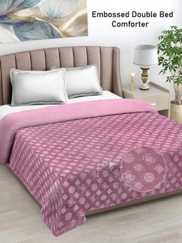 FABINALIV - Onion Geometric Mild Winter 500 Gsm Embossed Woollen Double Bed Comforter King