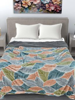 FABINALIV - Multicolor Floral Mild Winter 400 Gsm Woollen Double Bed Comforter King