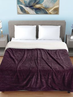 FABINALIV - Wine Solid Mild Winter 600 Gsm Woollen Double Bed Comforter King