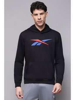Reebok - Black Logo Printed Men Pullover Hoodie
