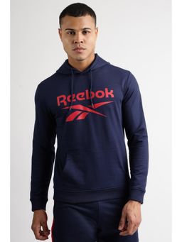 Reebok - Navy Men Logo Printed Hoodie
