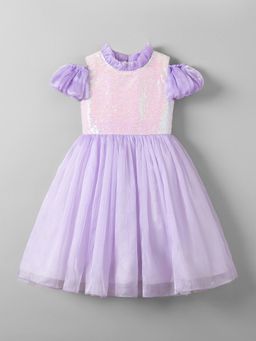 Hopscotch - Ruffled Puff Sleeves Dress