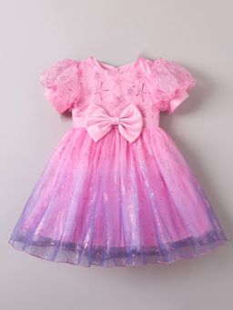 Hopscotch - Bow Applique Floral Dress