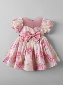 Hopscotch - Rose Bow Applique Dress