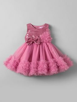 Hopscotch - Sequinned Bow Applique Party Dress