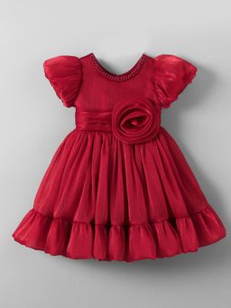 Hopscotch - Floral Applique Pearl Dress