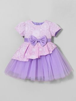Hopscotch - Floral Bow Applique Dress