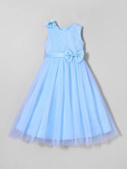 Hopscotch - Sequined Bow Applique Gown