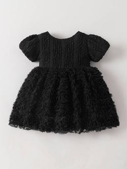 Hopscotch - Ruffle Puff Sleeves Dress