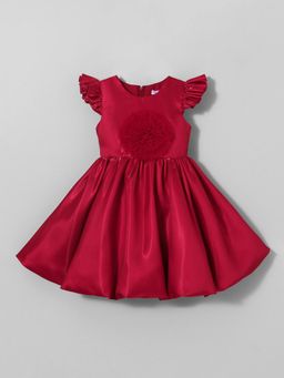 Hopscotch - Balloon Hem Applique Dress