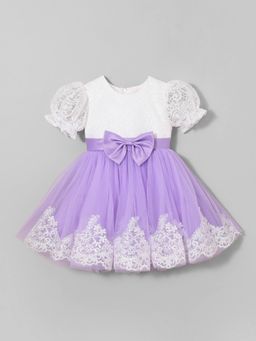 Hopscotch - Bow Applique Lace Party Dress
