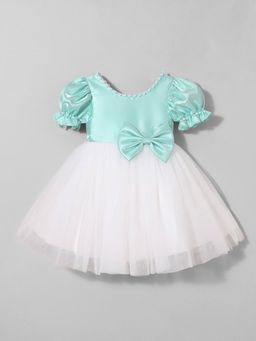 Hopscotch - Bow Applique Beaded Party Dress