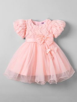 Hopscotch - Beaded Bow Applique Party Dress