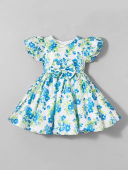 Hopscotch - Bow Applique Floral Dress