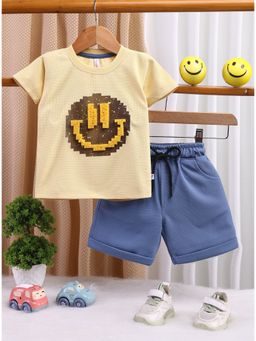Toonyport - Boys Cotton Textured T-Shirt and Shorts