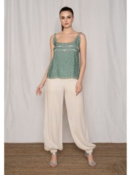 AMRTA- BY GUNEET KONDAL - Green Pearls In Ocean Co-Ord Set