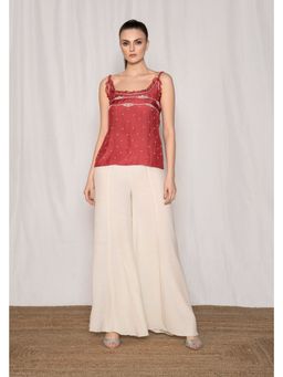 AMRTA- BY GUNEET KONDAL - Red Pearls In Ocean Co-Ord Set