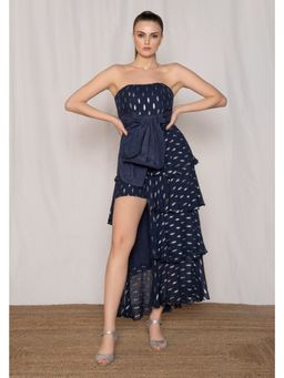 AMRTA- BY GUNEET KONDAL - Romantic Prairie Playsuit Skirt Co-Ord Set - Blue