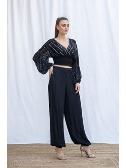 AMRTA- BY GUNEET KONDAL - Serena Beaded Bodice Black Crop Top