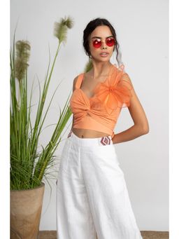 AMRTA- BY GUNEET KONDAL - Santiago Coral Shoulder Straps Crop Top