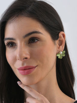 Sohi - Green Contemporary Studs Earrings