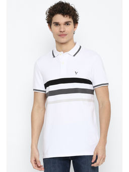 American Eagle - Men White Striped Icon Polo Shirt