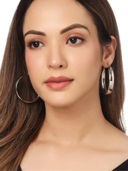 Gahan - Womens Silver Plated Hoop Earrings