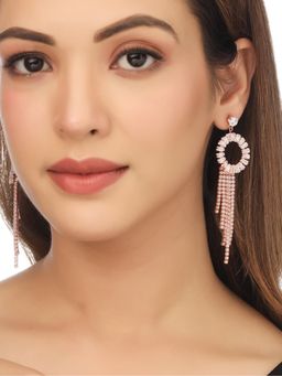 Gahan - Womens Rose Gold Toned Contemporary Drop Earrings