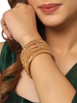 Gahan - Womens Gold Plated Traditional Bangles (Pack of 4)