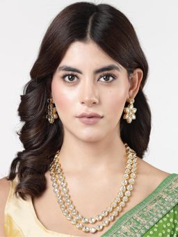 Gahan - Womens Gold Plated Kundan 2 Layered Handcrafted Jewellery Set
