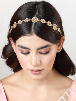 Gahan - Womens Gold Plated Traditional Meenakari Stones Trending Matha Patti