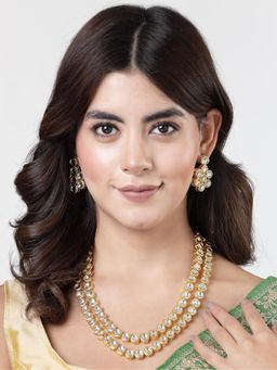 Gahan - Womens Gold Plated Kundan 2 Layered Handmade Jewellery Set