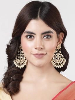 Gahan - Womens Gold Plated Kundan Chandbali Earrings