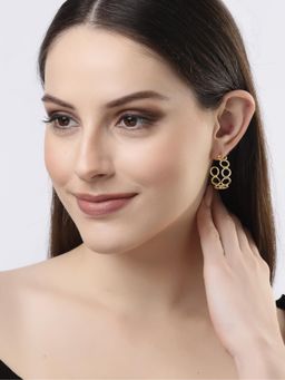 Gahan - Womens Gold Plated Contemporary Half Hoop Earrings