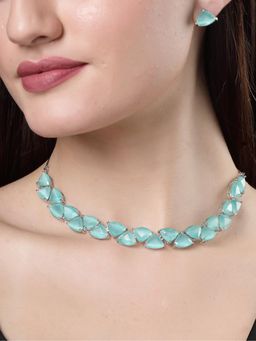 Gahan - Womens Green Artificial Stones Studded Handcrafted Jewellery Set