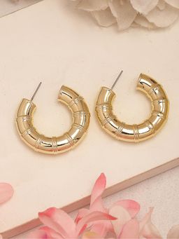 Gahan - Womens Gold Plated Half Hoop Earrings