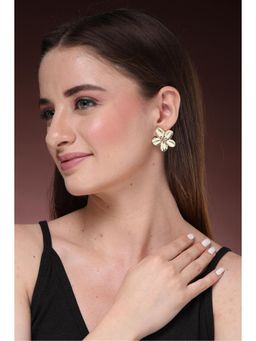 Gahan - Womens Gold Plated Floral Shape Stud Earrings