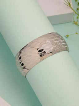 Gahan - Womens Silver Plated Self Design Cuff Bracelet