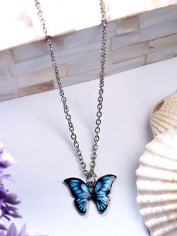 Gahan - Womens Silver Plated Chain with Blue Butterfly Pendant