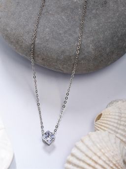 Gahan - Womens Silver Plated Artificial Stones Pendant with Chain