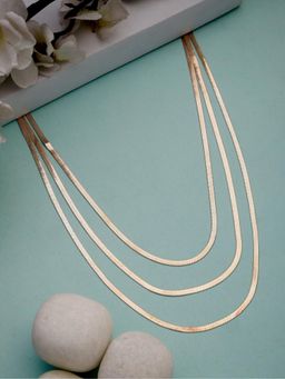 Gahan - Womens Rose Gold Plated Minimal Layered Necklace