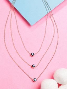 Gahan - Womens Gold Plated Evil Eye Layered Necklace