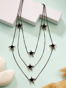 Gahan - Womens Black Star Shaped Layered Fashion Necklace