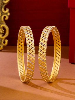 Gahan - Womens Gold Plated Traditional Bangles (Pack of 2)