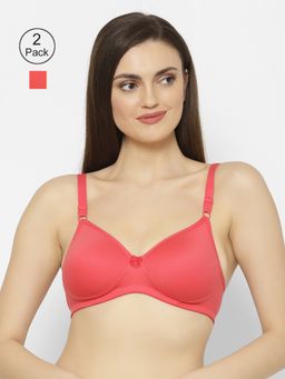 Floret - Wirefree Padded Seamless Bra - Red