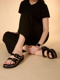 Inc.5 - Womens Black Casual Solid Round Toe Sandals