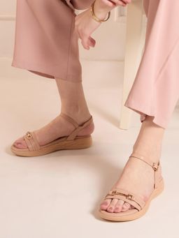 Inc.5 - Womens Peach Casual Solid Round Toe Sandals
